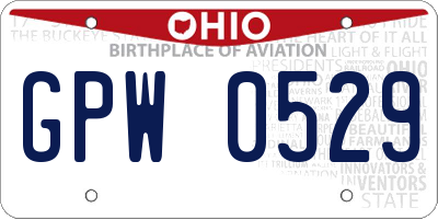 OH license plate GPW0529
