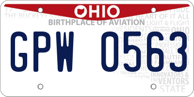 OH license plate GPW0563