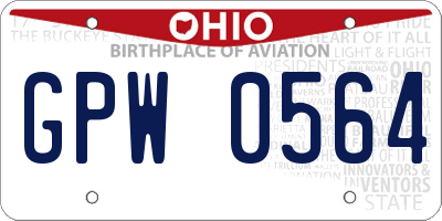 OH license plate GPW0564
