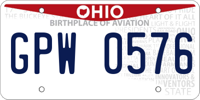 OH license plate GPW0576