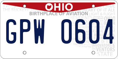 OH license plate GPW0604