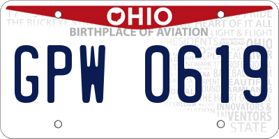 OH license plate GPW0619