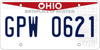 OH license plate GPW0621