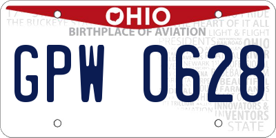 OH license plate GPW0628