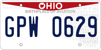 OH license plate GPW0629