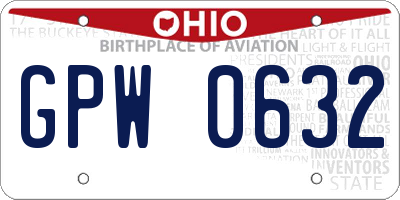 OH license plate GPW0632