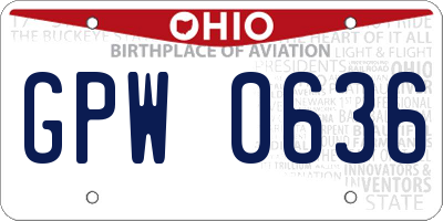 OH license plate GPW0636