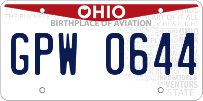 OH license plate GPW0644