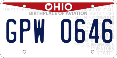 OH license plate GPW0646