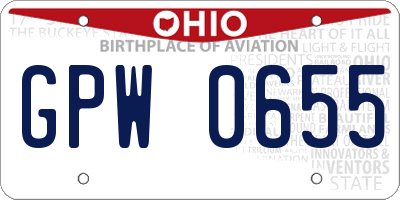 OH license plate GPW0655