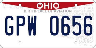 OH license plate GPW0656