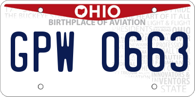 OH license plate GPW0663