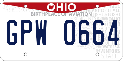 OH license plate GPW0664