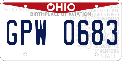 OH license plate GPW0683