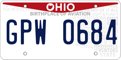 OH license plate GPW0684