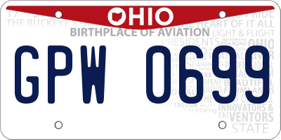 OH license plate GPW0699