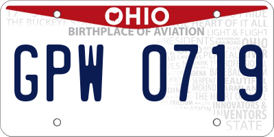 OH license plate GPW0719