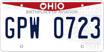 OH license plate GPW0723