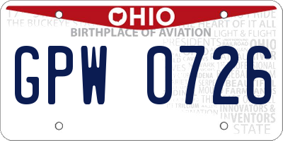 OH license plate GPW0726
