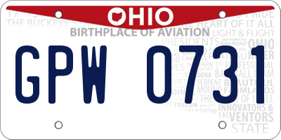 OH license plate GPW0731