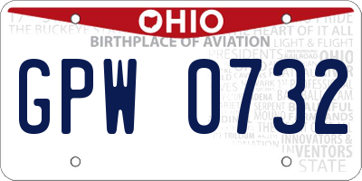 OH license plate GPW0732