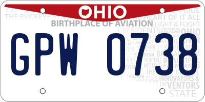 OH license plate GPW0738
