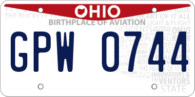 OH license plate GPW0744
