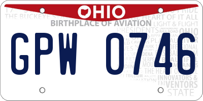 OH license plate GPW0746