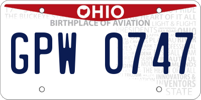 OH license plate GPW0747