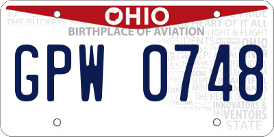 OH license plate GPW0748