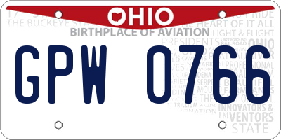 OH license plate GPW0766