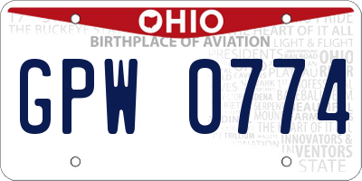 OH license plate GPW0774