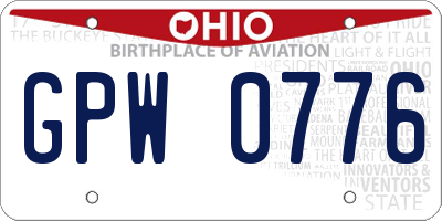 OH license plate GPW0776