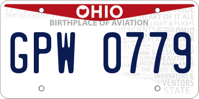 OH license plate GPW0779