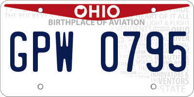 OH license plate GPW0795