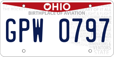 OH license plate GPW0797