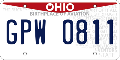 OH license plate GPW0811