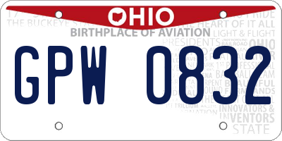 OH license plate GPW0832