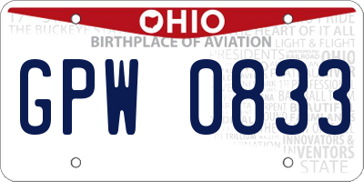 OH license plate GPW0833