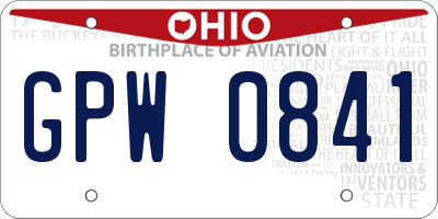 OH license plate GPW0841