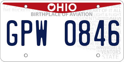OH license plate GPW0846