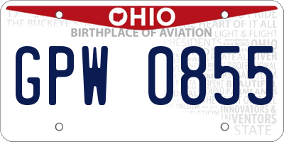 OH license plate GPW0855