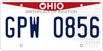OH license plate GPW0856