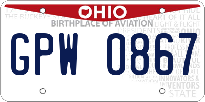 OH license plate GPW0867