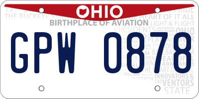 OH license plate GPW0878
