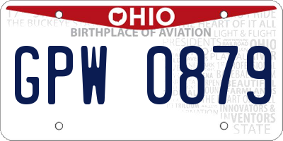 OH license plate GPW0879