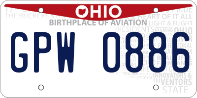 OH license plate GPW0886