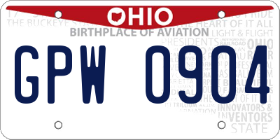 OH license plate GPW0904