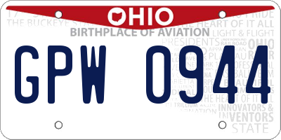 OH license plate GPW0944