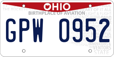 OH license plate GPW0952